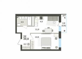 Продажа 2-комнатной квартиры, 39.8 м2, Пермь