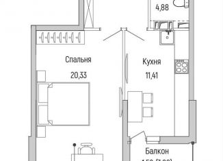 Однокомнатная квартира на продажу, 47.1 м2, Красногорск, улица Ленина, 4