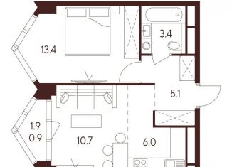 Продам 2-ком. квартиру, 38.6 м2, Москва, метро Октябрьское поле