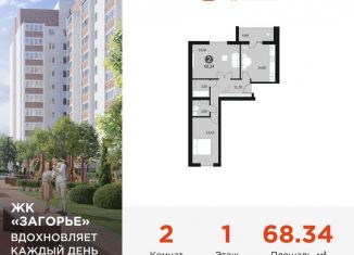 2-комнатная квартира на продажу, 68.3 м2, Смоленск