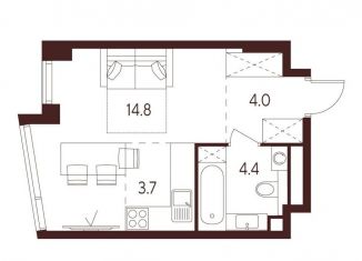 Продается квартира студия, 26.9 м2, Москва, станция Зорге