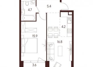 Продается 2-комнатная квартира, 47 м2, Москва, станция Зорге