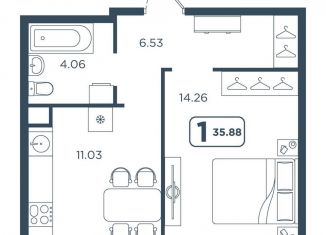 Продаю 1-комнатную квартиру, 35.9 м2, Тюмень, Центральный округ