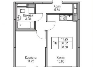 Продается 1-ком. квартира, 36.8 м2, Санкт-Петербург, Приморский район, Ивинская улица, 1к3