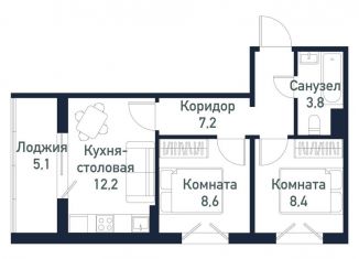 Продажа двухкомнатной квартиры, 39.6 м2, Челябинская область