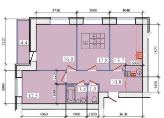 Продается 3-ком. квартира, 75.5 м2, Ивановская область