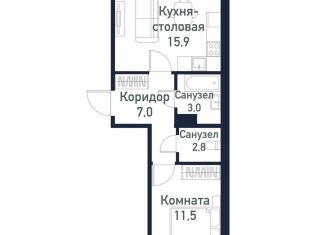 Продается 1-комнатная квартира, 40.2 м2, Челябинская область