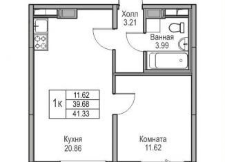 Продам однокомнатную квартиру, 39.7 м2, Санкт-Петербург, метро Беговая, Ивинская улица, 1к3