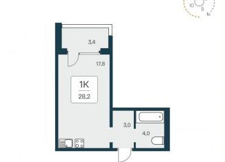 Продается квартира студия, 28.2 м2, Новосибирская область, улица Сибиряков-Гвардейцев, 53/10