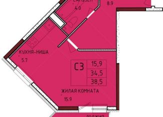 Продам квартиру студию, 38.5 м2, село Осиновая Гора