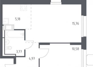 1-комнатная квартира на продажу, 40.3 м2, Московская область, жилой комплекс Томилино Парк, к5.4