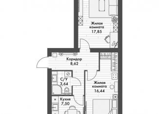 Продам 2-ком. квартиру, 54.1 м2, Татарстан