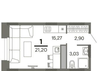 Продажа 1-комнатной квартиры, 21.2 м2, Рязанская область