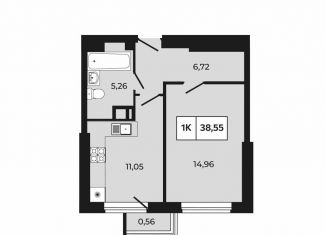 Продам 1-комнатную квартиру, 38.6 м2, Ростов-на-Дону, проспект Шолохова, 211/3