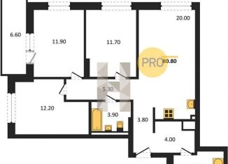 Продается трехкомнатная квартира, 80.8 м2, Новосибирская область, автодорога № 11