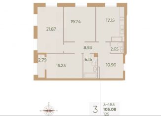 Продажа 3-ком. квартиры, 105.3 м2, Санкт-Петербург, Петровский проспект, 11к3, ЖК Нева Хаус