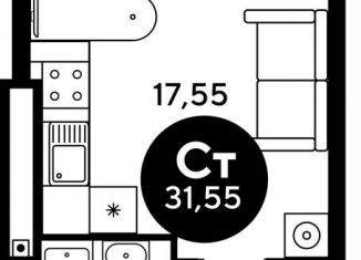 Продается квартира студия, 31 м2, Ростов-на-Дону, бульвар Платова, 12, ЖК Европейский