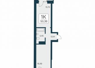 Продажа 1-комнатной квартиры, 50.4 м2, Новосибирск, метро Октябрьская