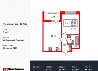 Продам 1-комнатную квартиру, 32.4 м2, Санкт-Петербург, 1-й Предпортовый проезд, 1, 1-й Предпортовый проезд