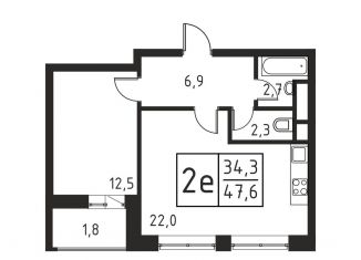 Продажа двухкомнатной квартиры, 47.6 м2, Люберцы, Хлебозаводской проезд, 1А, ЖК Карамельный