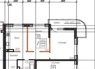 2-ком. квартира на продажу, 59 м2, Краснодар, улица им. Героя Яцкова И.В., 19к2, улица им. Героя Яцкова И.В.