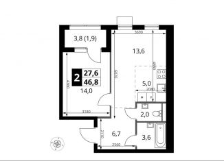 Продаю 2-ком. квартиру, 46.8 м2, Москва, жилой комплекс 1-й Ясеневский, 2