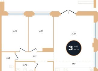 Продаю 3-комнатную квартиру, 109.8 м2, Уфа, Октябрьский район, улица Рихарда Зорге, 73/1