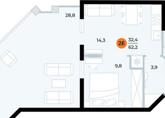 Продам 1-комнатную квартиру, 61.3 м2, Крым