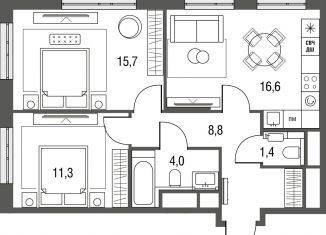 Продам 3-ком. квартиру, 59.4 м2, Москва, Тагильская улица, 2к1