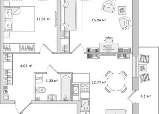 Продается 2-комнатная квартира, 61.6 м2, Ленинградская область