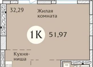 Продам однокомнатную квартиру, 52.6 м2, Новосибирск, улица Дуси Ковальчук, 248/1, ЖК Заельцовский