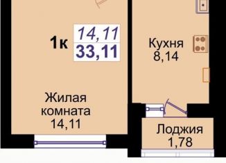 Продаю 1-комнатную квартиру, 33.1 м2, Калининград, Ленинградский район, Елизаветинская улица, 1Б