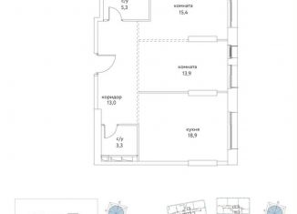 Продажа 2-ком. квартиры, 69.8 м2, Москва, район Лефортово, улица Крузенштерна, 2