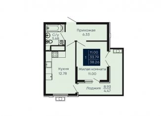 1-комнатная квартира на продажу, 38.3 м2, Крым