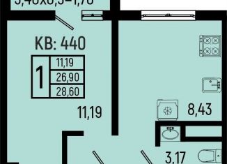 Продам 1-комнатную квартиру, 28.6 м2, село Небуг