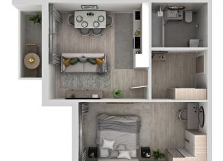 1-комнатная квартира на продажу, 39.9 м2, Самара