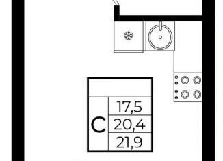 Продажа квартиры студии, 21.9 м2, Краснодар, жилой комплекс Европа Клубный Квартал 6, лит4