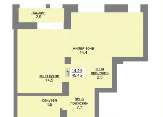 Продажа 1-комнатной квартиры, 45.5 м2, Екатеринбург, метро Динамо