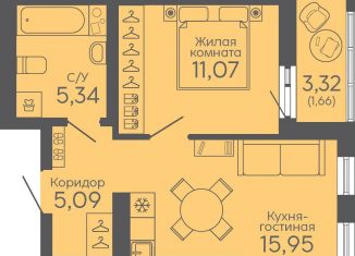 Продается однокомнатная квартира, 39.1 м2, Екатеринбург, жилой комплекс Новокольцовский, 5, Октябрьский район