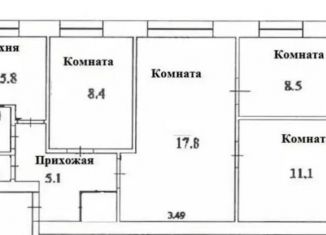 Продаю 4-ком. квартиру, 60.2 м2, Заречный, Таховская улица, 8