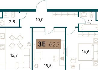 3-комнатная квартира на продажу, 62.9 м2, Москва, Винницкая улица, 8к4, метро Ломоносовский проспект