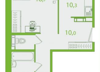 Продаю двухкомнатную квартиру, 60.2 м2, Томск, Октябрьский район