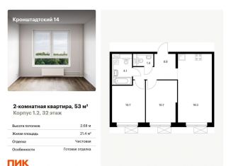 2-ком. квартира на продажу, 53 м2, Москва, метро Водный стадион, Кронштадтский бульвар, 8к2