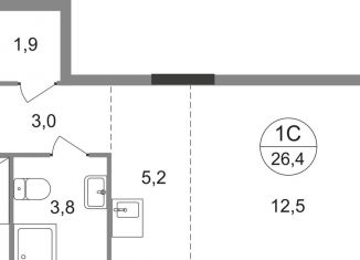 Продаю квартиру студию, 26.4 м2, Московский, ЖК Первый Московский