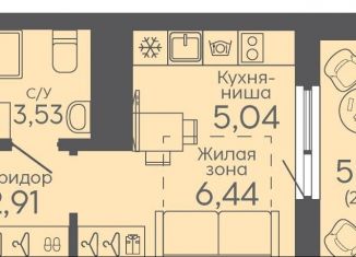 Продам квартиру студию, 20.7 м2, Екатеринбург, жилой комплекс Новокольцовский, 5, метро Ботаническая