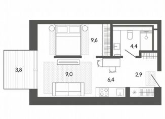 Продается квартира студия, 36.5 м2, Республика Алтай