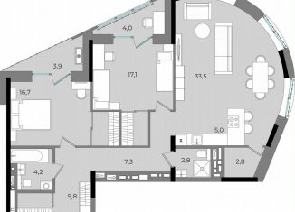 Продаю трехкомнатную квартиру, 107.1 м2, Удмуртия