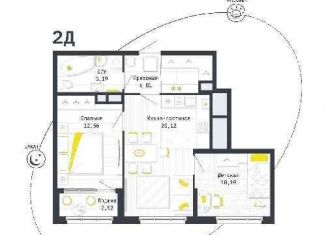 Продается двухкомнатная квартира, 56.3 м2, Рязань, Шереметьевская улица, 12к4
