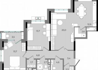 Продам двухкомнатную квартиру, 87.9 м2, Удмуртия