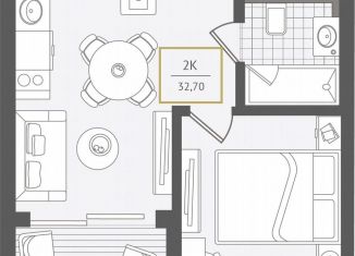 Продажа 2-комнатной квартиры, 33.1 м2, Сочи